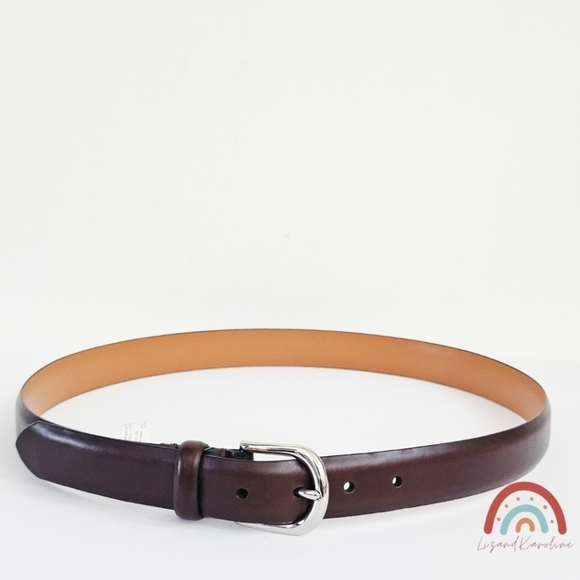 New! J. Crew Leather Round Buckle Dress Belt in Maple